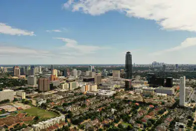 Aerial view of the Houston Galleria area