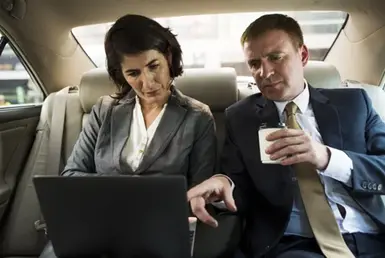 image for Business People Meetings Working Car Inside, Houston Limo Service for Attorneys: Business & Social Events