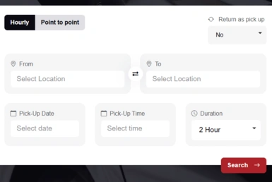 Lavish Ride Booking system Interface