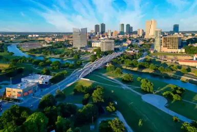 Austin TX to Fort Worth TX, Aerial View Fort Worth Texas
