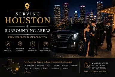 Houston prom transportation service with luxury SUV chauffeur travel serving Houston and surrounding areas for prom night events and group transportation
