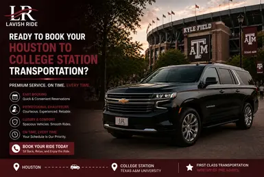 Chevrolet Suburban providing luxury transportation from Houston to College Station near Texas A&M University.