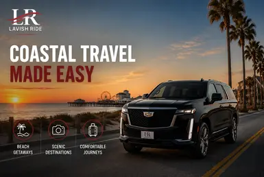 Luxury Cadillac Escalade transportation for beach vacations and coastal travel along the Texas Gulf Coast.