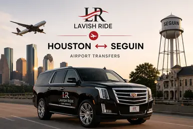 Cadillac Escalade providing airport transfers between Houston and Seguin, featuring luxury chauffeured transportation, airport pickups, and comfortable executive travel.
