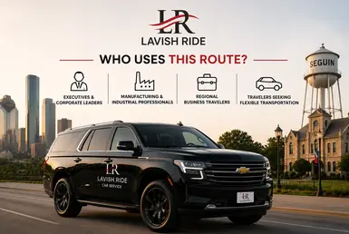 Chevrolet Suburban providing Houston to Seguin transportation for executives, industrial professionals, business travelers, and clients seeking flexible private travel.