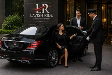 Houston hourly Roadshow chauffeur service providing flexible luxury transportation with a uniformed chauffeur assisting passengers.