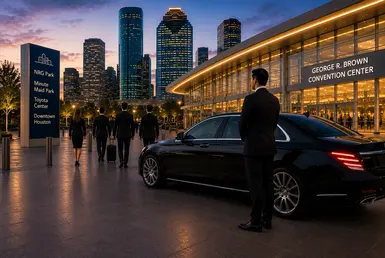 Professional transportation services for Houston convention centers, stadiums, and major event venues with luxury chauffeur and black car service.