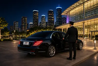 Luxury black car and chauffeur service for Houston convention centers, venues, conferences, and major event transportation bookings.