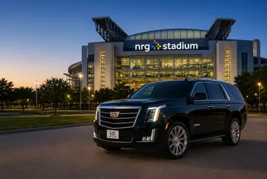 Luxury transportation service to NRG Stadium and NRG Park in Houston featuring NRG executive SUV chauffeur service for events, concerts, and conventions.