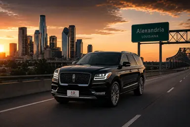 Business and executive transportation between Houston and Alexandria featuring a luxury Lincoln Navigator and private jet.