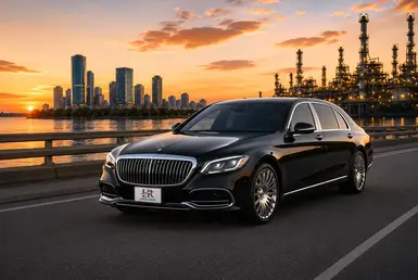 Luxury Houston to Beaumont transportation featuring a premium chauffeur-driven SUV ready for long-distance travel.