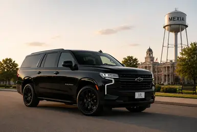 Chevrolet Suburban serving Mexia destinations, including residential communities, healthcare facilities, business offices, government locations, and regional transportation connections.