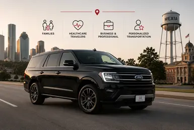 Ford Expedition providing Houston to Mexia transportation for families, healthcare travelers, business professionals, and travelers seeking personalized private transportation in Central Texas.