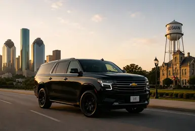 Chevrolet Suburban providing Houston to Seguin transportation for executives, industrial professionals, business travelers, and clients seeking flexible private travel.