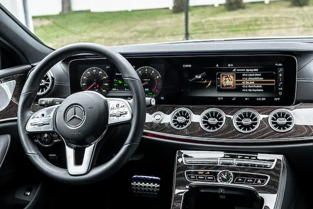 black car Mercedes-Benz CLS Interior, first class services