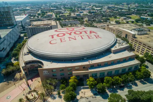 Toyota center located in Houston, it is an indoor arena named after the world-renowned Japanese automaker Toyota
